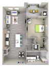 shore a2.1 Floor Plan shore a2.1 Floor Plan at Las Positas Apartments, Camarillo, CA, 93010